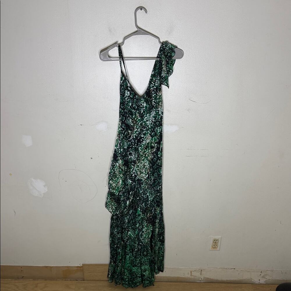 Alice + Olivia Ruffle Detail Criss Cross Back Asymmetrical Hem Dress Size 2